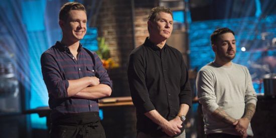 Justin Burke-Samson, left, appeared on 'Beat Bobby Flay'