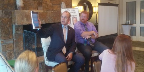 Former NC  Sen. Jeff Tarte and William Wright, MD, an addiction specialist at Atrium