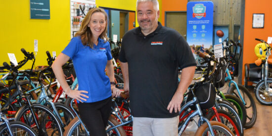 Grace Kennedy and Tom Kennedy, co-owners of Pedego Electric Bikes Lake Norman