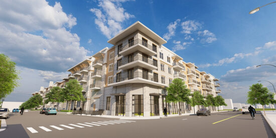 A rendering of the Huntersville Town Center. North State Development