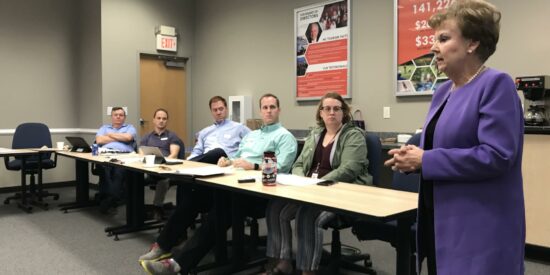 Mecklenburg County Commissioner Pat Cotham addresses a LKN Chamber candidate training class